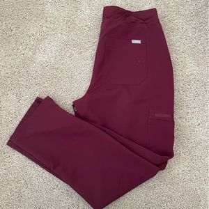 Burgundy Figs High Waisted Yola Skinny Scrub Pants Petite Medium